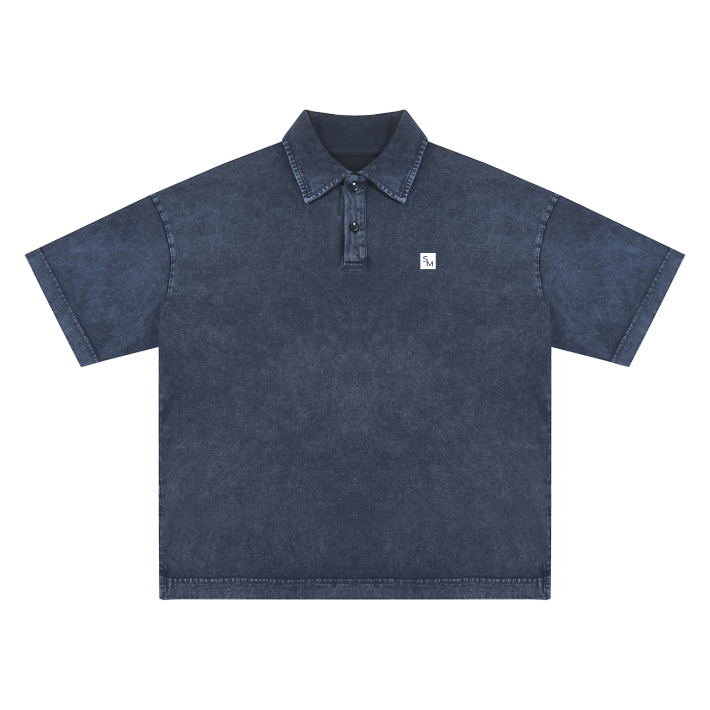 SM Sig. Snow Washed Polo T-Shirt navy front