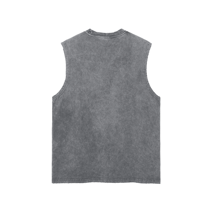 SM Snow Washed Hem Tank Top grey back
