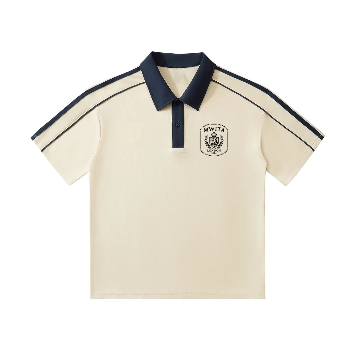 SM Royal Emblem Polo T-shirt beige front
