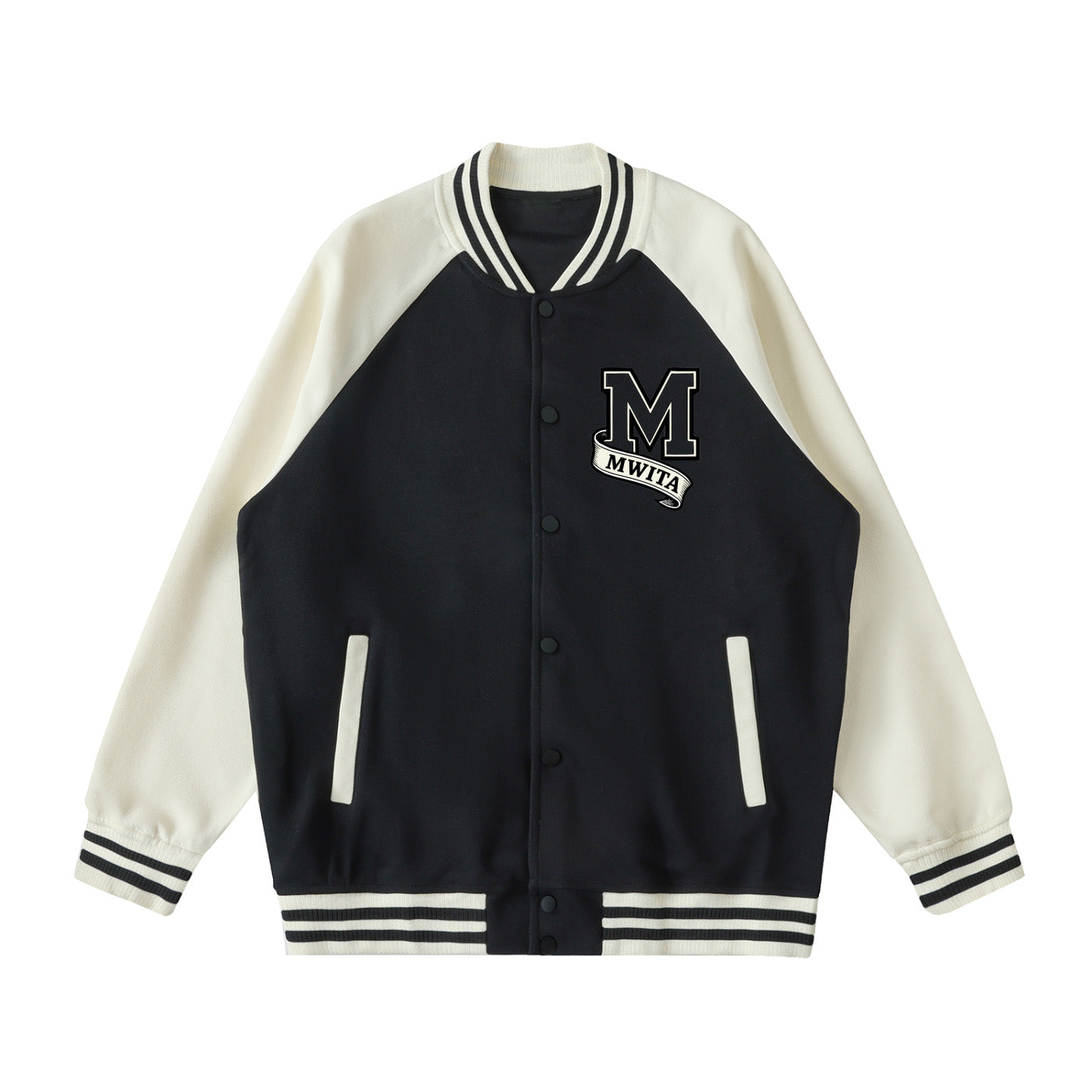 SM Varsity Jacket black front
