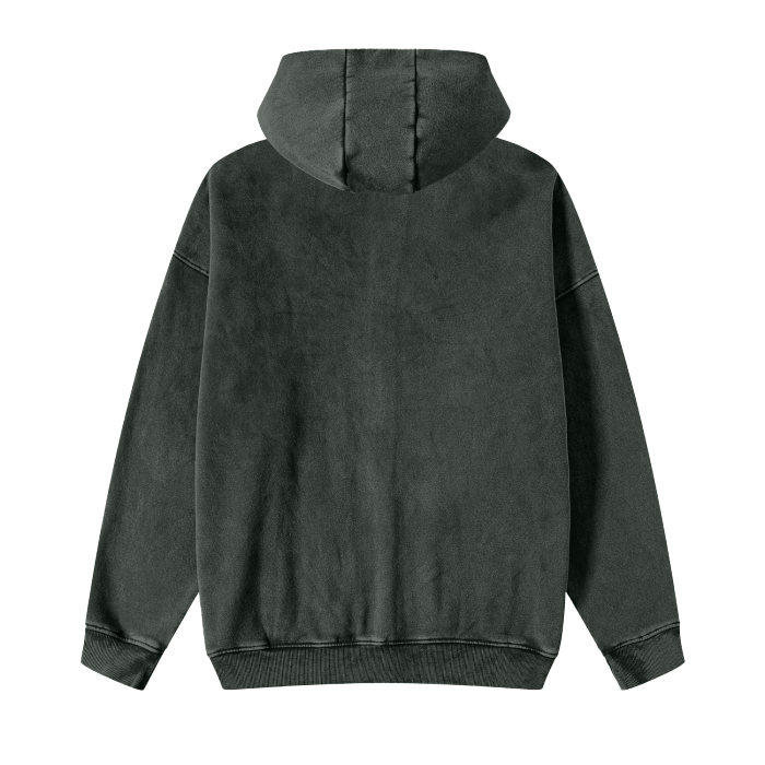 SM Sig. Acid Wash Fleece Hoodie black back