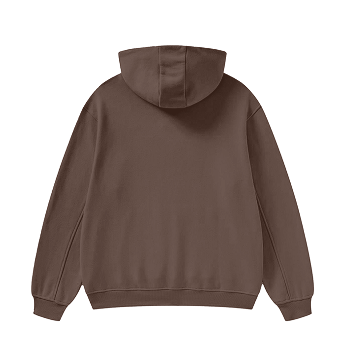 SM Sig. High Neck Fleece Hoodie brown back