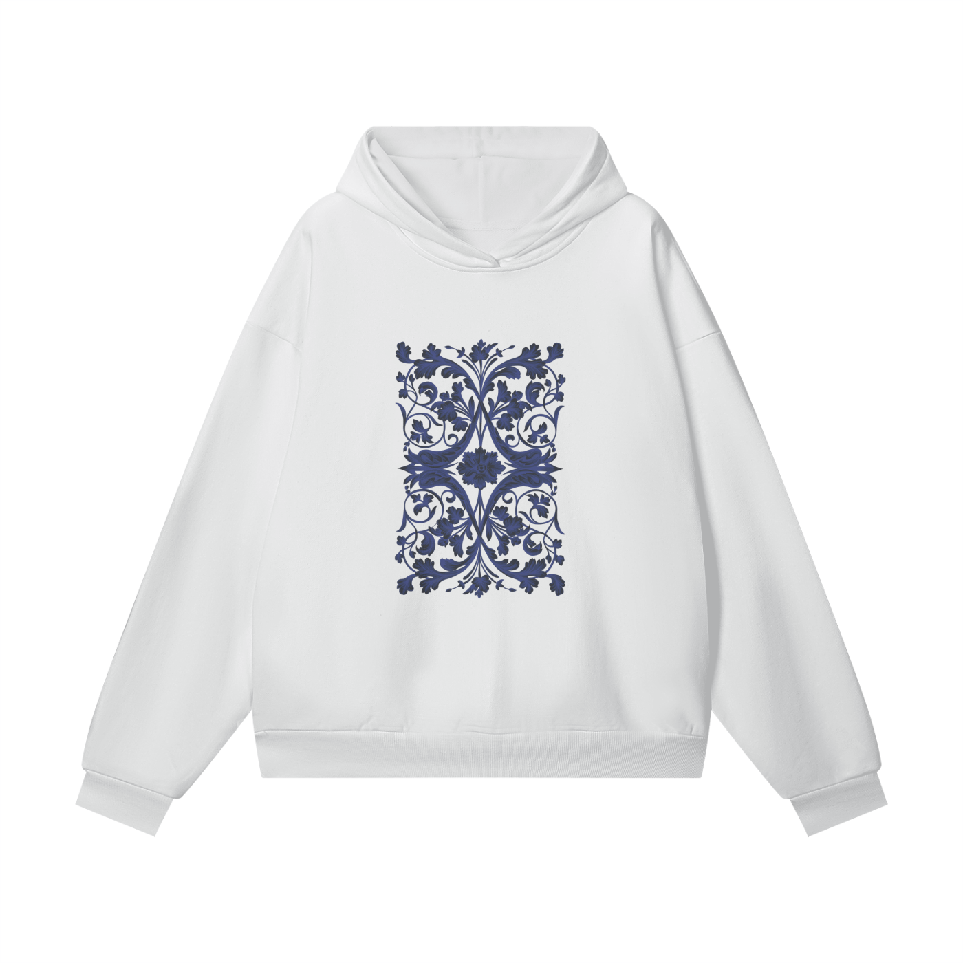 SM Baroque Bloom Hoodie white front