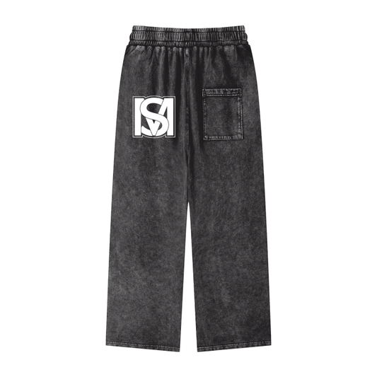 SM Acid Wash Trousers black back