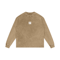 SM Acid Wash Long Sleeve T-shirt honey peach front