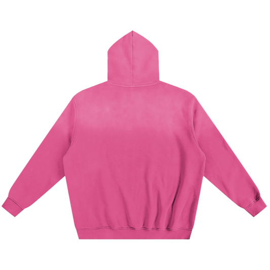 SM Sunfade Fleeced Hoodie hot pink back