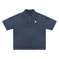SM Sig. Snow Washed Polo T-Shirt navy front