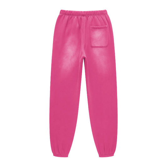 SM Sunfade Fleeced Sweatpants hot pink back