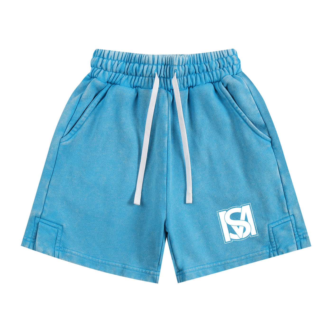 SM Snow Washed Kids Shorts blue front