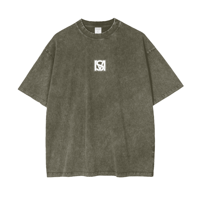 SM Acid Wash T-Shirt alpine green front