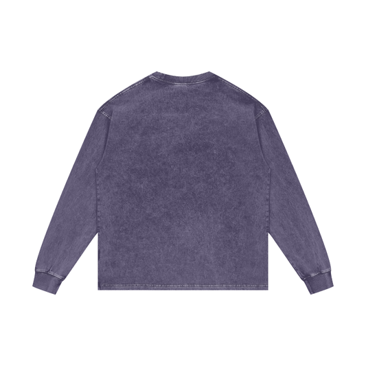 SM Acid Wash Long Sleeve T-shirt back purple haze