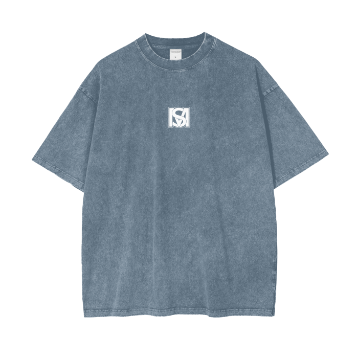 SM Acid Wash T-Shirt Blue Jena Front