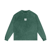 SM Acid Wash Long Sleeve T-shirt dark green back