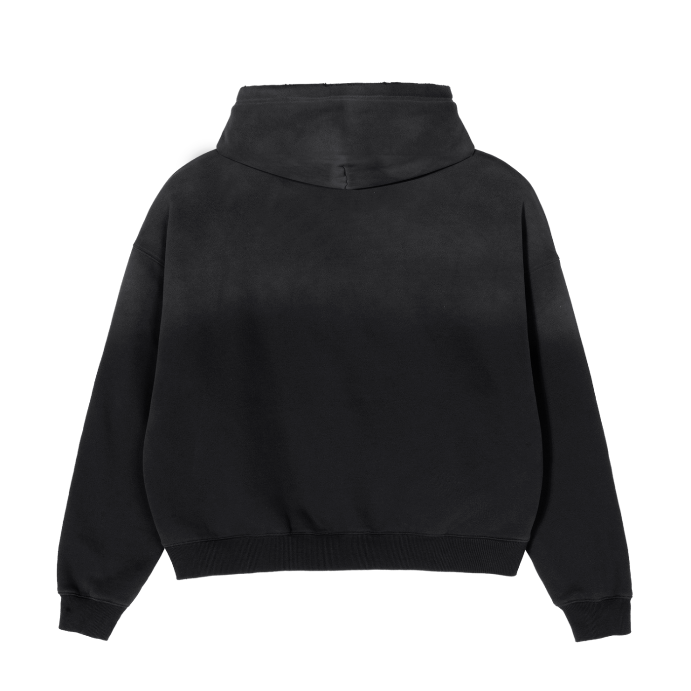 SM Frayed Sunfade Boxy Hoodie black back