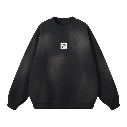 SM Monkey Washed Fleece Sweatshirt black front