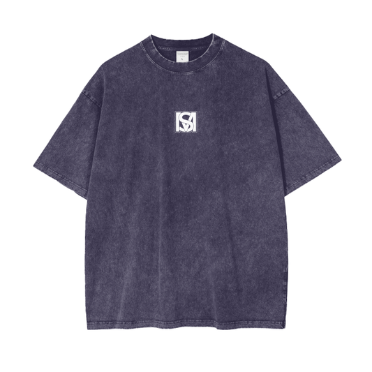 SM Acid Wash T-Shirt dark purple front