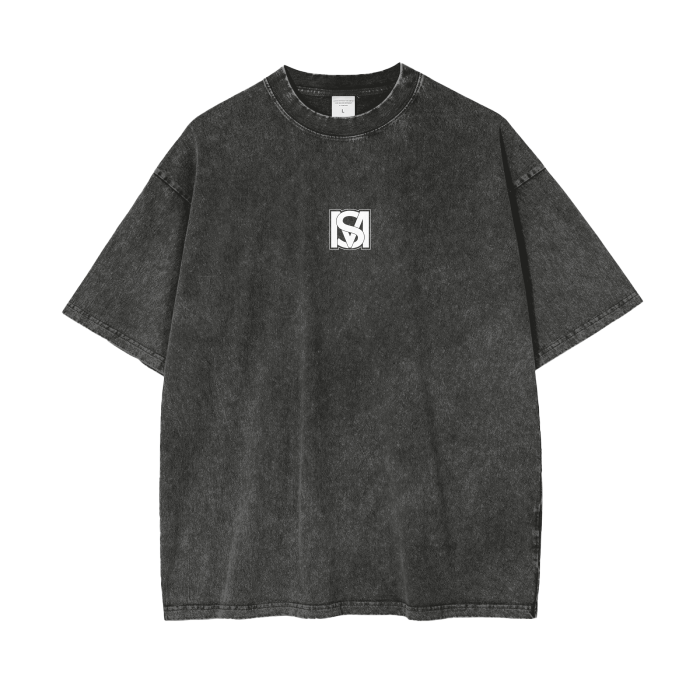 SM Acid Wash T-Shirt dark grey front