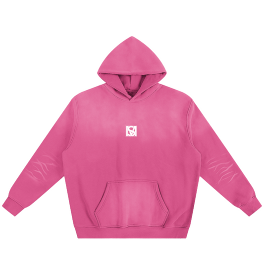 SM Sunfade Fleeced Hoodie hot pink front