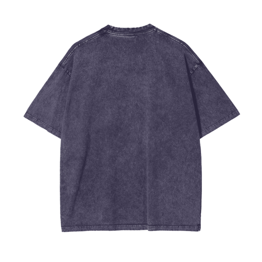 SM Acid Wash T-Shirt dark purple back