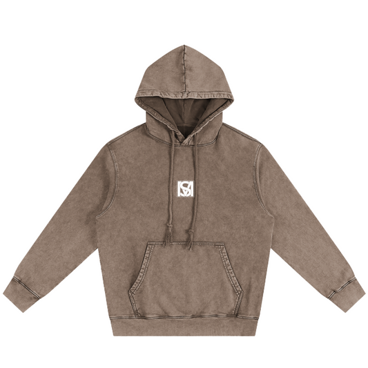 SM Snow Washed Hoodie coffee front