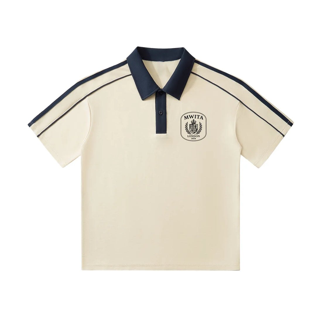 SM Royal Emblem Polo T-shirt beige front