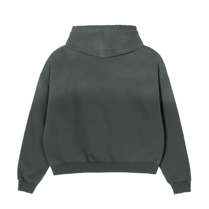 SM Frayed Sunfade Boxy Hoodie stone grey back