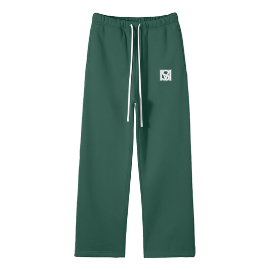 SM Fleece Straight Leg Trousers eden green front