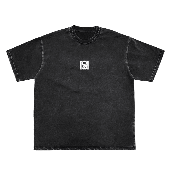 SM Frayed Vintage Washed T-Shirt black front