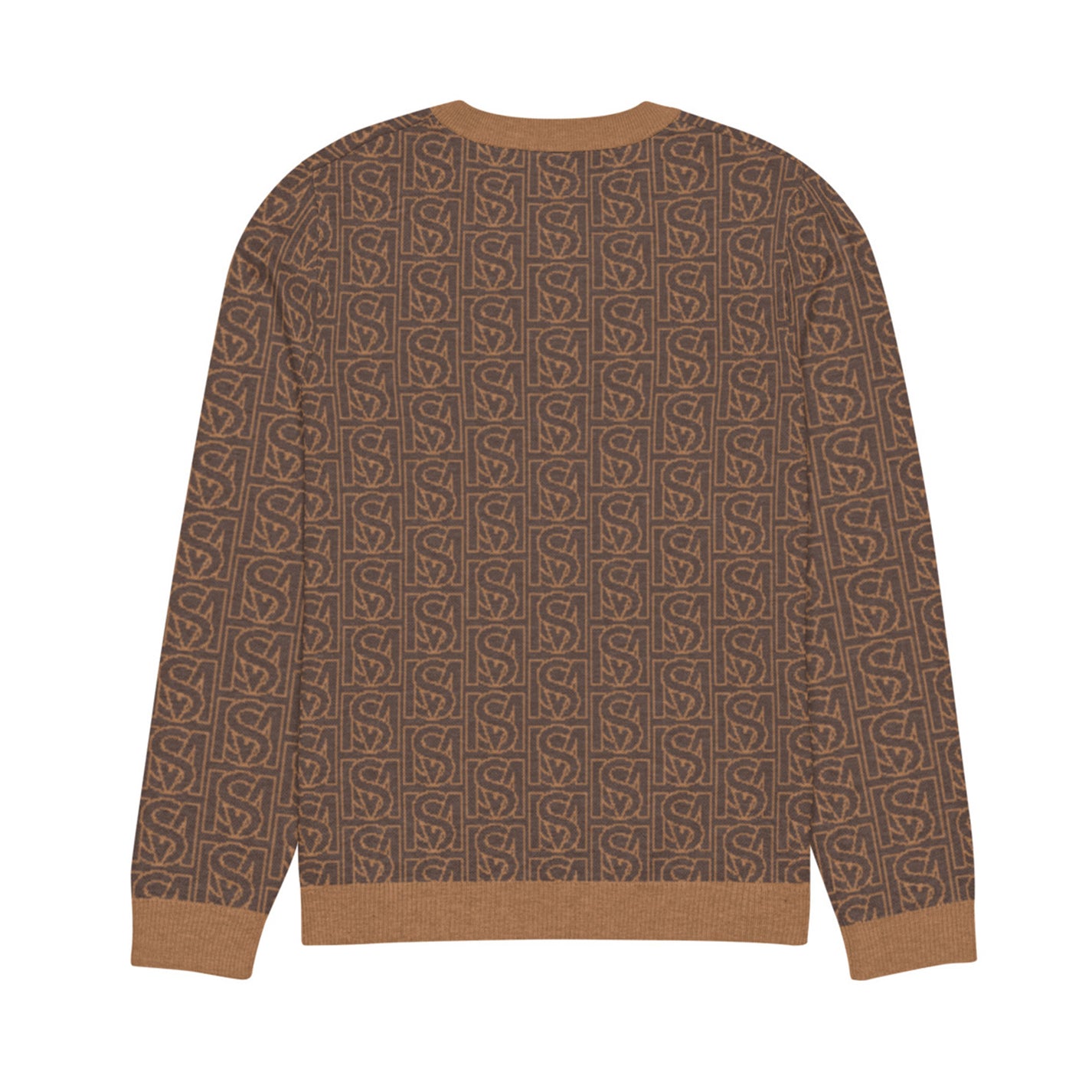SM Jacquard Knitted Sweatshirt brown back