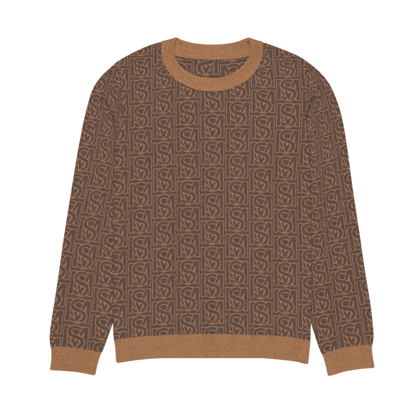 SM Jacquard Knitted Sweatshirt brown front