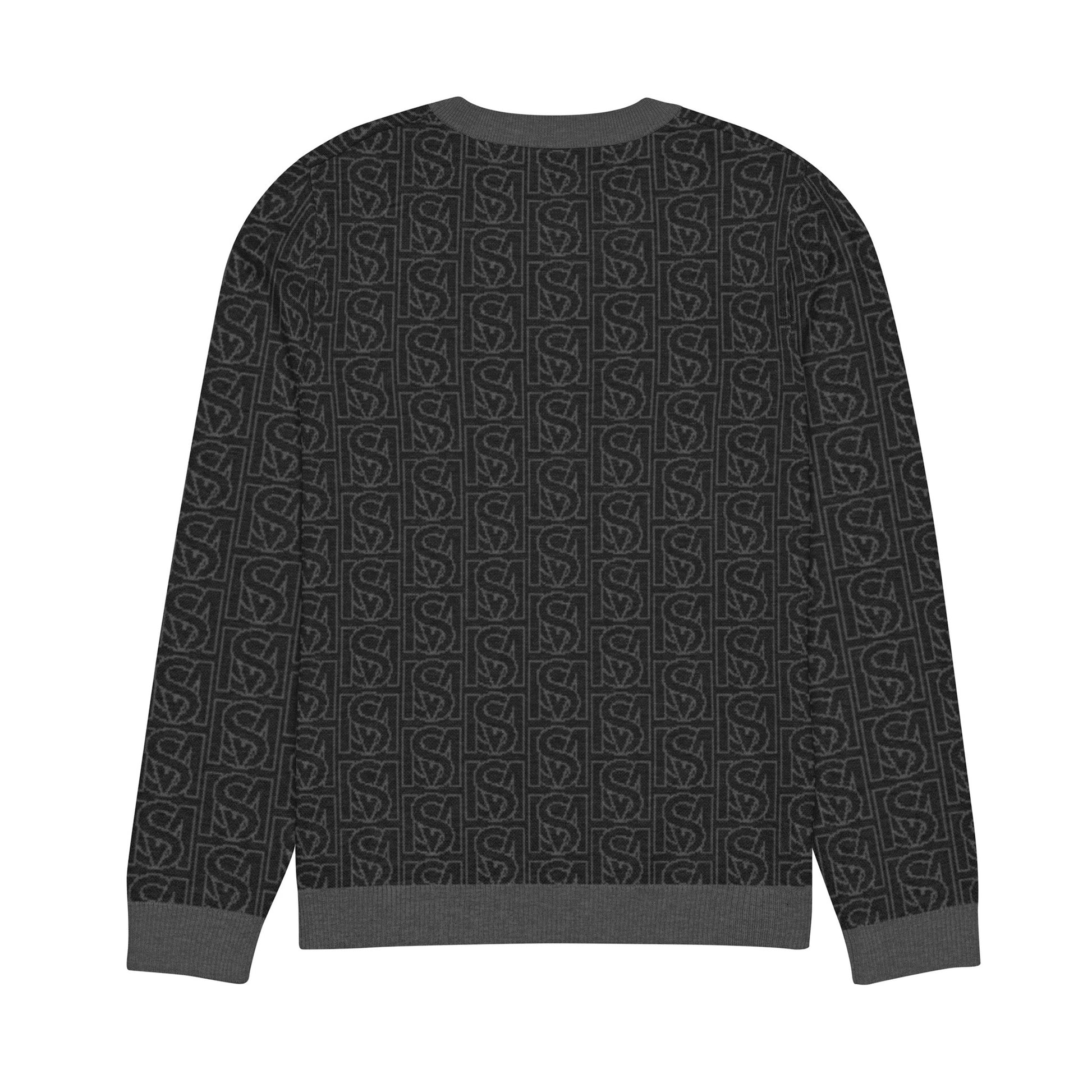 SM Jacquard Knitted Sweatshirt black back