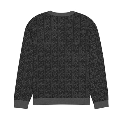 SM Jacquard Knitted Sweatshirt black back