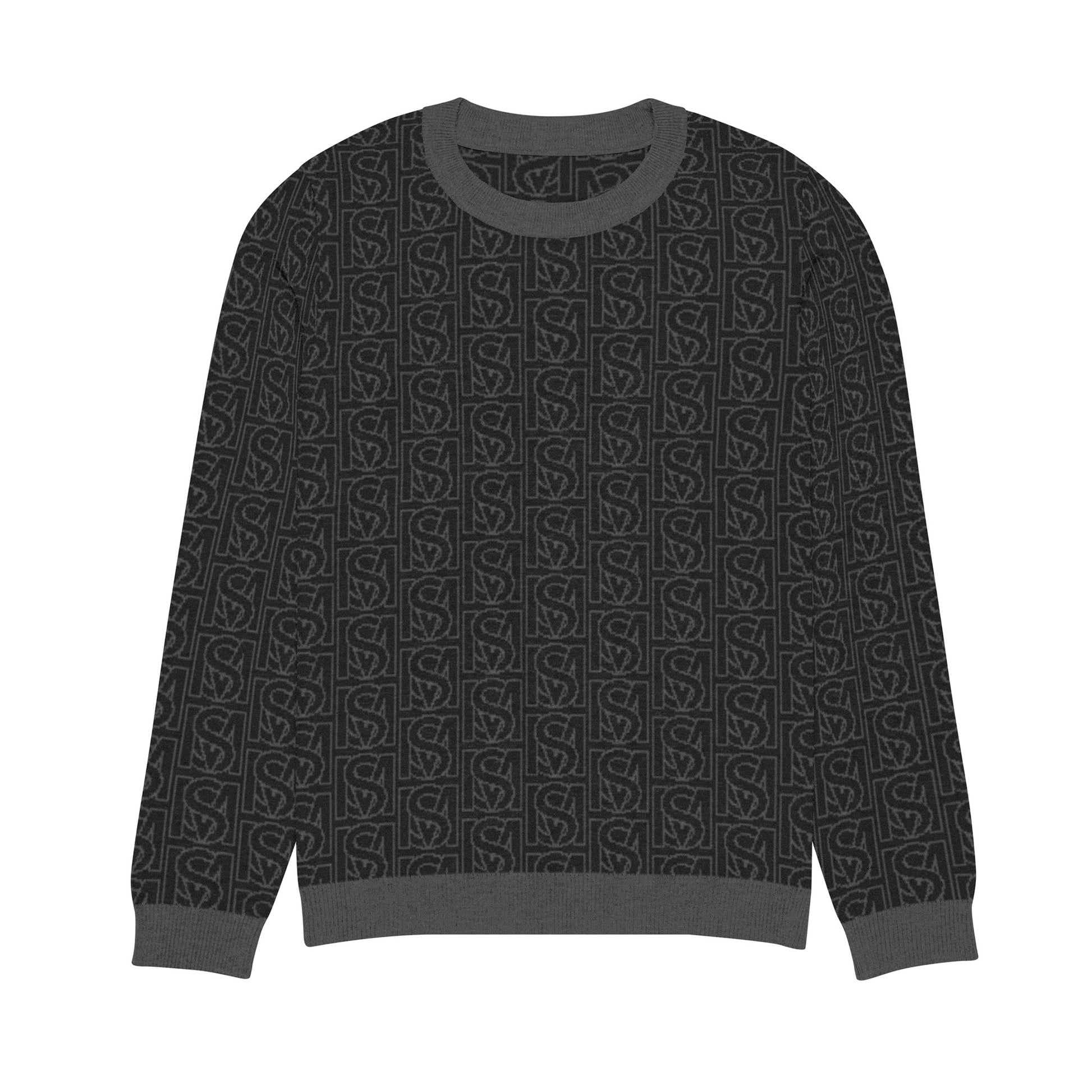 SM Jacquard Knitted Sweatshirt black front