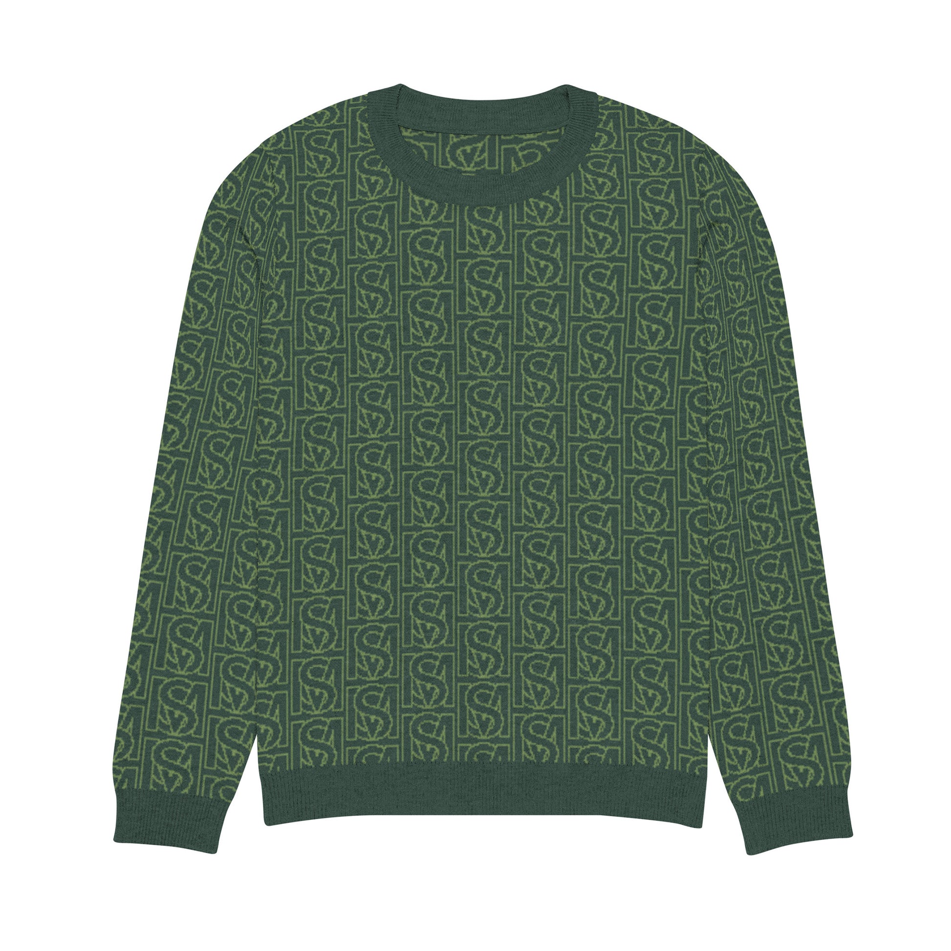 SM Jacquard Knitted Sweatshirt green front