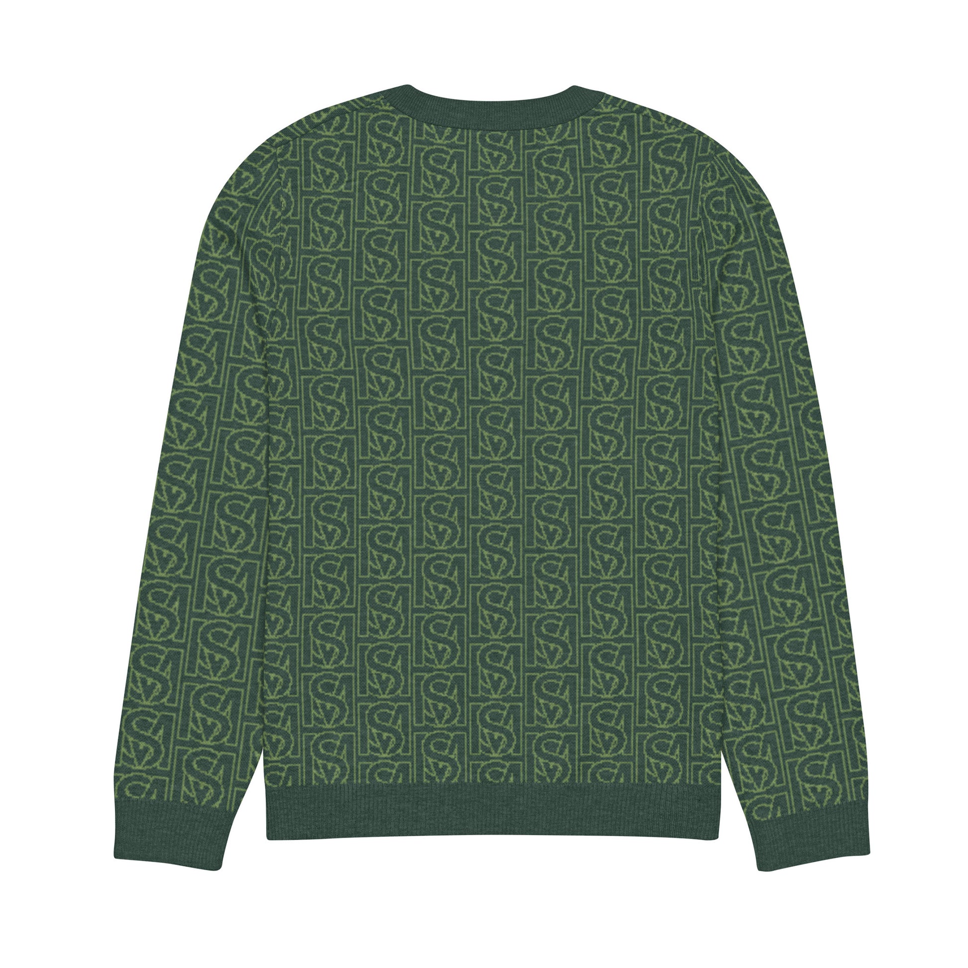 SM Jacquard Knitted Sweatshirt green back