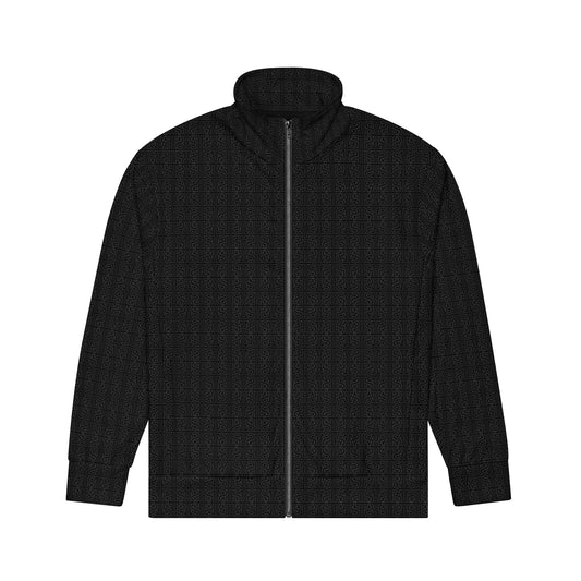 SM jacquard track jacket black front 