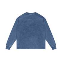 SM Acid Wash Long Sleeve T-shirt dark blue back