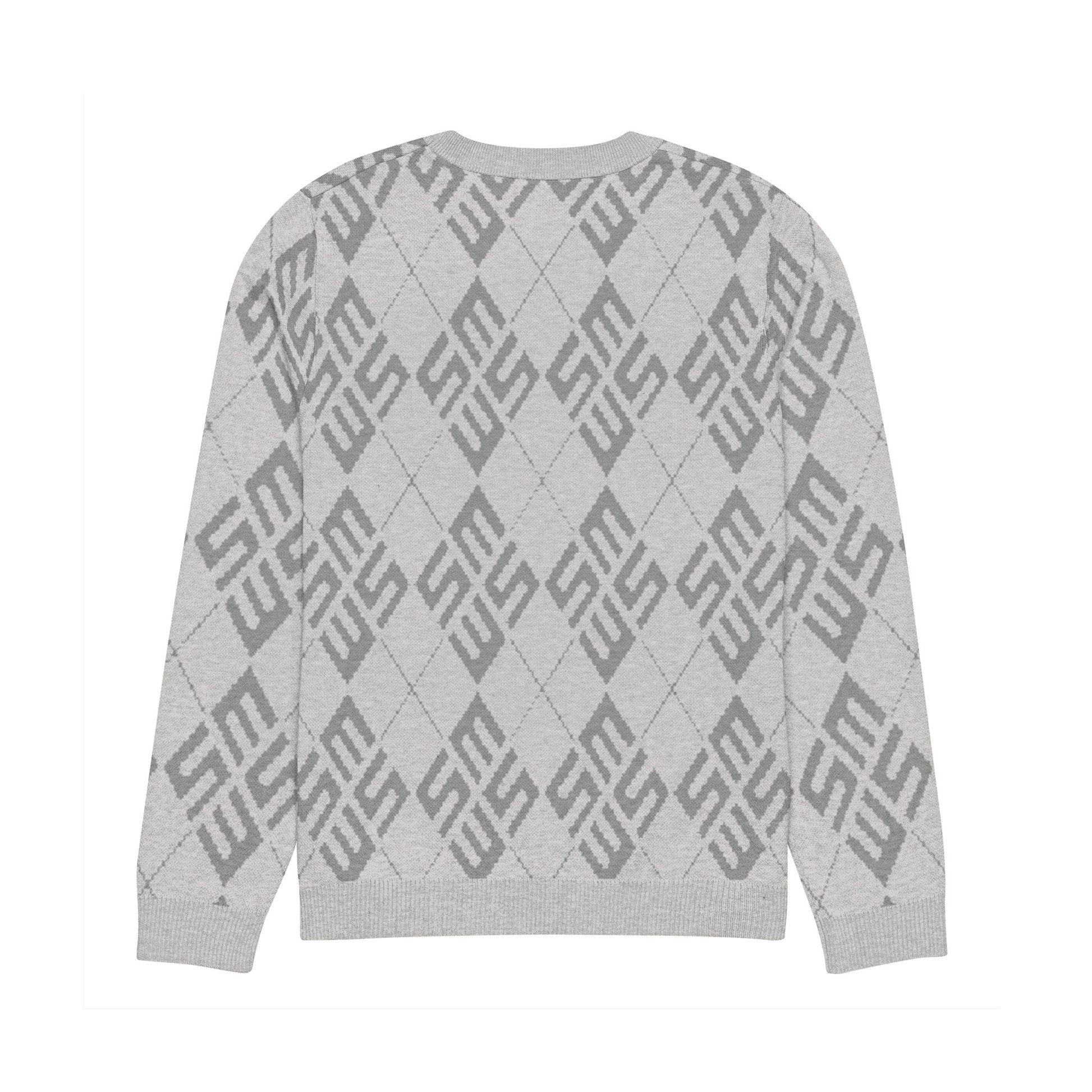 SM Argyle Jacquard Knitted Sweatshirt silver back