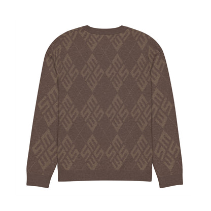 SM Argyle Jacquard Knitted Sweatshirt coffee back