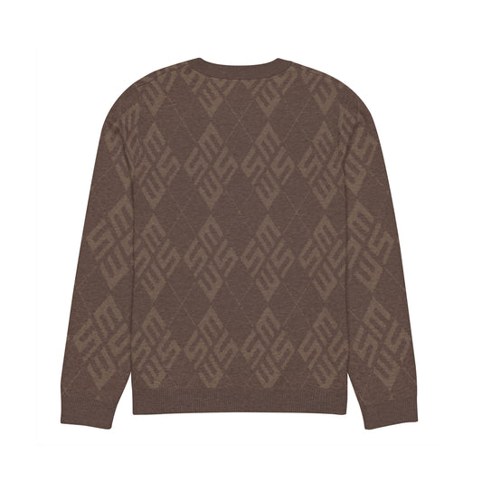 SM Argyle Jacquard Knitted Sweatshirt coffee back