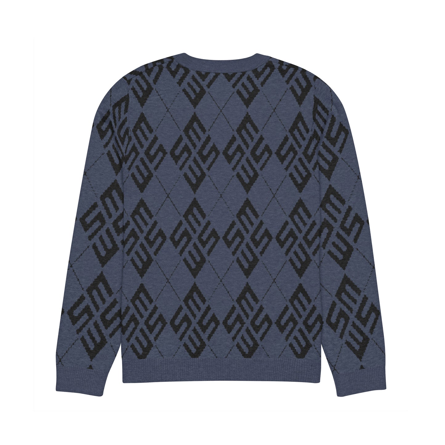 SM Argyle Jacquard Knitted Sweatshirt navy back