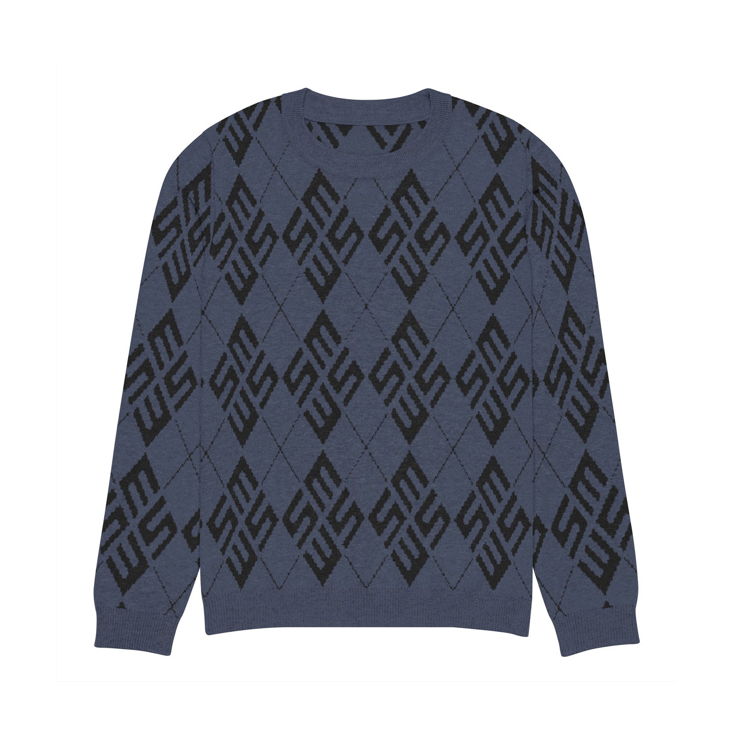 SM Argyle Jacquard Knitted Sweatshirt navy front