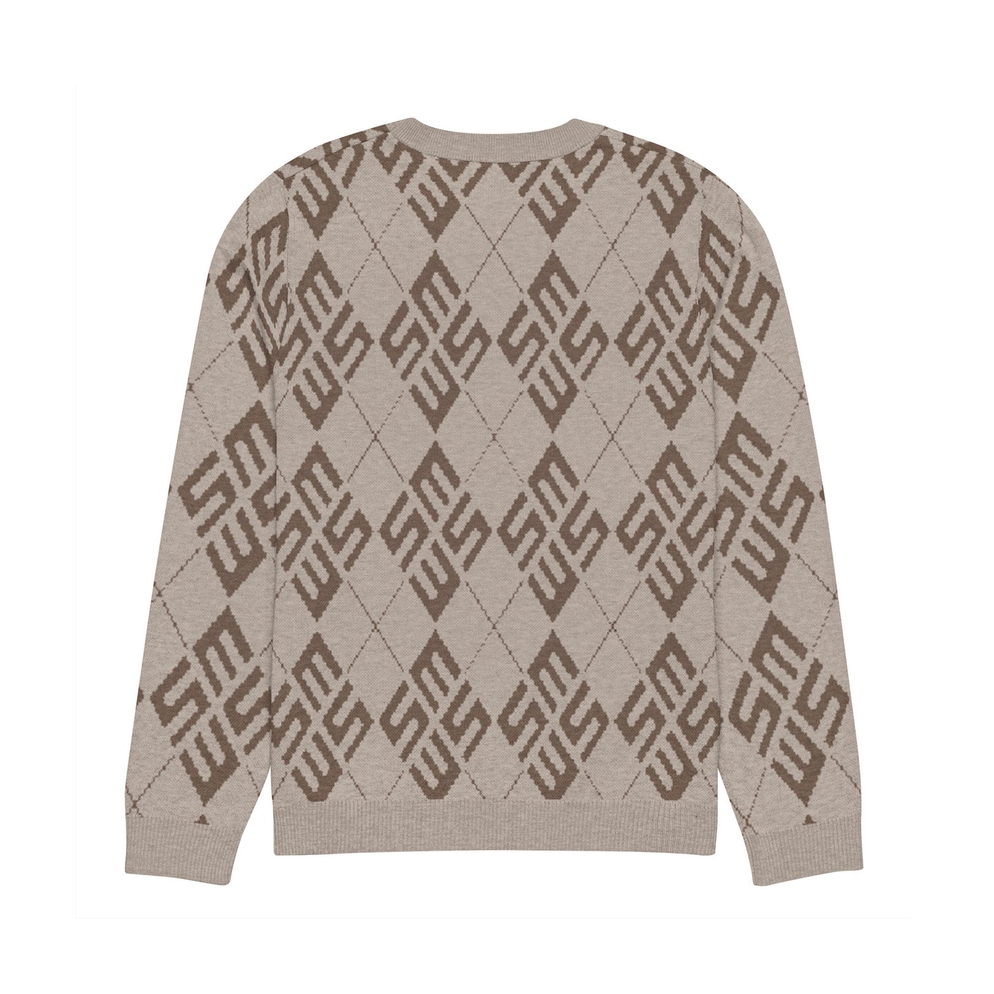 SM Argyle Jacquard Knitted Sweatshirt sand back