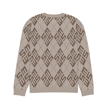 SM Argyle Jacquard Knitted Sweatshirt sand back