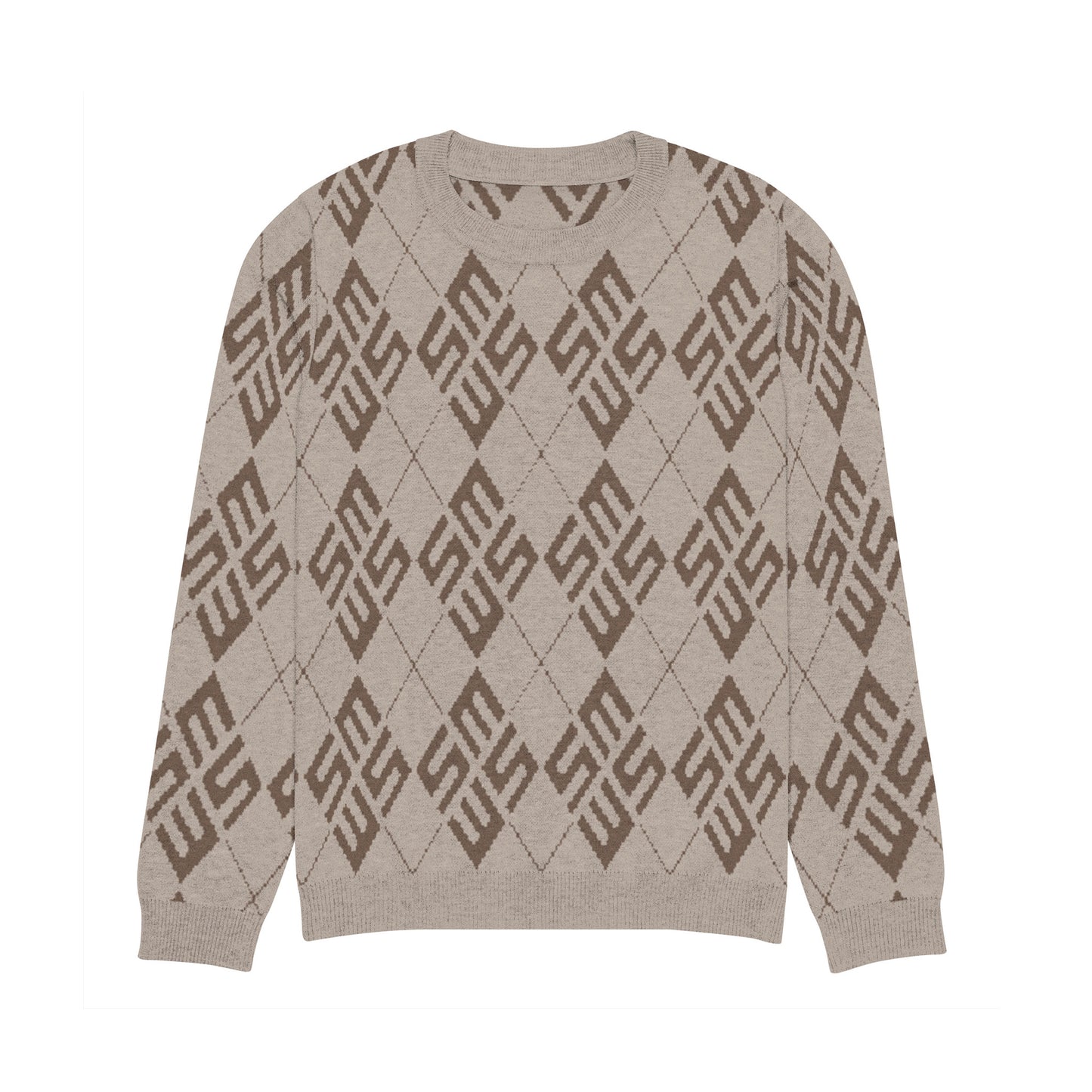 SM Argyle Jacquard Knitted Sweatshirt sand front