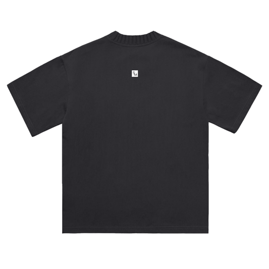 SM Sig. Knitted Round Neck T-Shirt black back