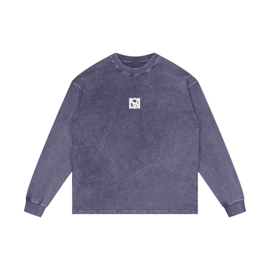 SM Acid Wash Long Sleeve T-shirt purple haze front