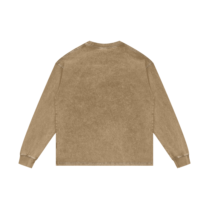SM Acid Wash Long Sleeve T-shirt honey peach back