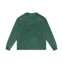 SM Acid Wash Long Sleeve T-shirt dark green back
