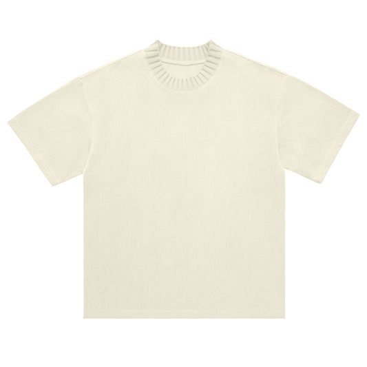 SM Sig. Knitted Round Neck T-shirt front heather neutral